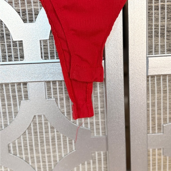 Rue21 Vibrant Red Button-Up Bodysuit - Picture 2 of 6